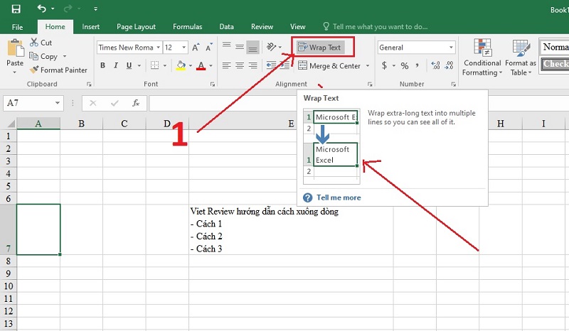 Khám Phá 3 Phương Pháp Xuống Dòng Trong Excel Đơn Giản Xuống dòng trong excel bằng Wrap Text