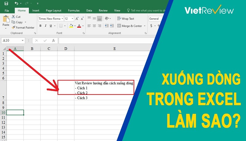 Khám Phá 3 Phương Pháp Xuống Dòng Trong Excel Đơn Giản