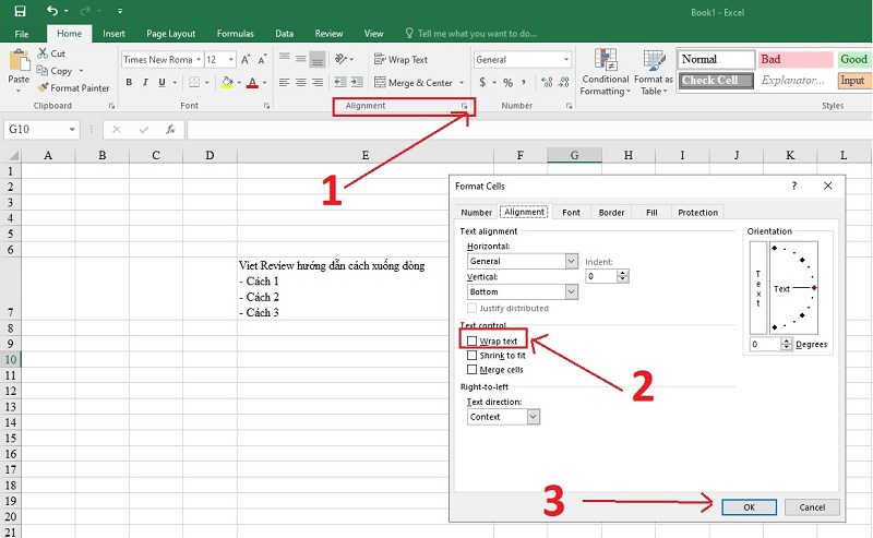 Khám Phá 3 Phương Pháp Xuống Dòng Trong Excel Đơn Giản Chỉnh ô Format Cells để xuống dòng