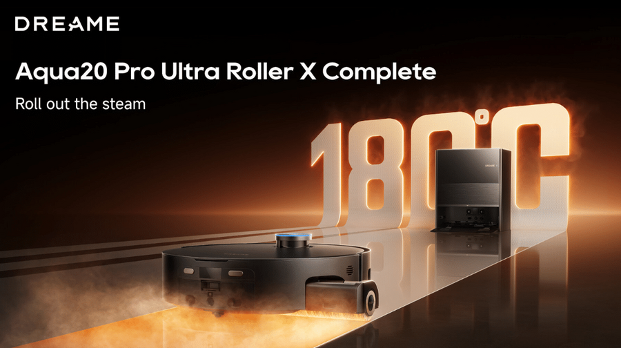 Dreame Aqua20 Pro Ultra Roller X Complete: robot hút bụi kết hợp phun hơi nước nóng và con lăn lau thế hệ mới